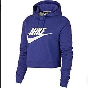 Nike Cropped Blue Hoodie Sweatshirt Small
